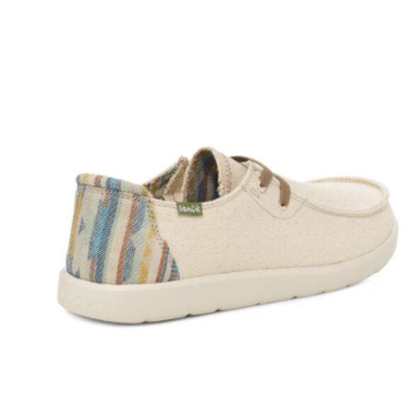 SANUK MEN'S SHAKA LITE SL SIZE 11 CASUAL CANVAS MOC TOE LACE UP SNEAKER NATURAL - Picture 2 of 11